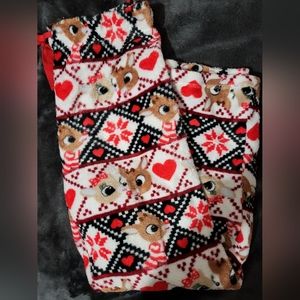 Womans Rudolph Reindeer Minky Fleece Lounge Pajama Pants Size M